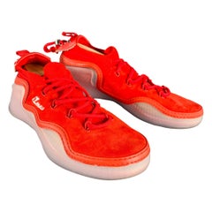 CHRISTIAN LOUBOUTIN Größe 11,5 Arpoador Rotes Wildleder Low Top Turnschuhe