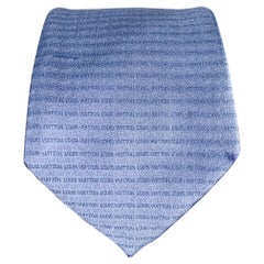 LOUIS VUITTON Blue Logo Silk Tie