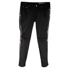 VERSACE COLLECTION Größe 30 Donna Schwarze Jeans aus Baumwollmischung mit Nieten aus Skinny