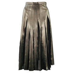 BURBERRY LONDON Size 2 Black Silk Pleated Midi Skirt