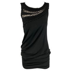 LA PERLA Talla 6 Vestido de cóctel sin mangas de crochet de punto negro