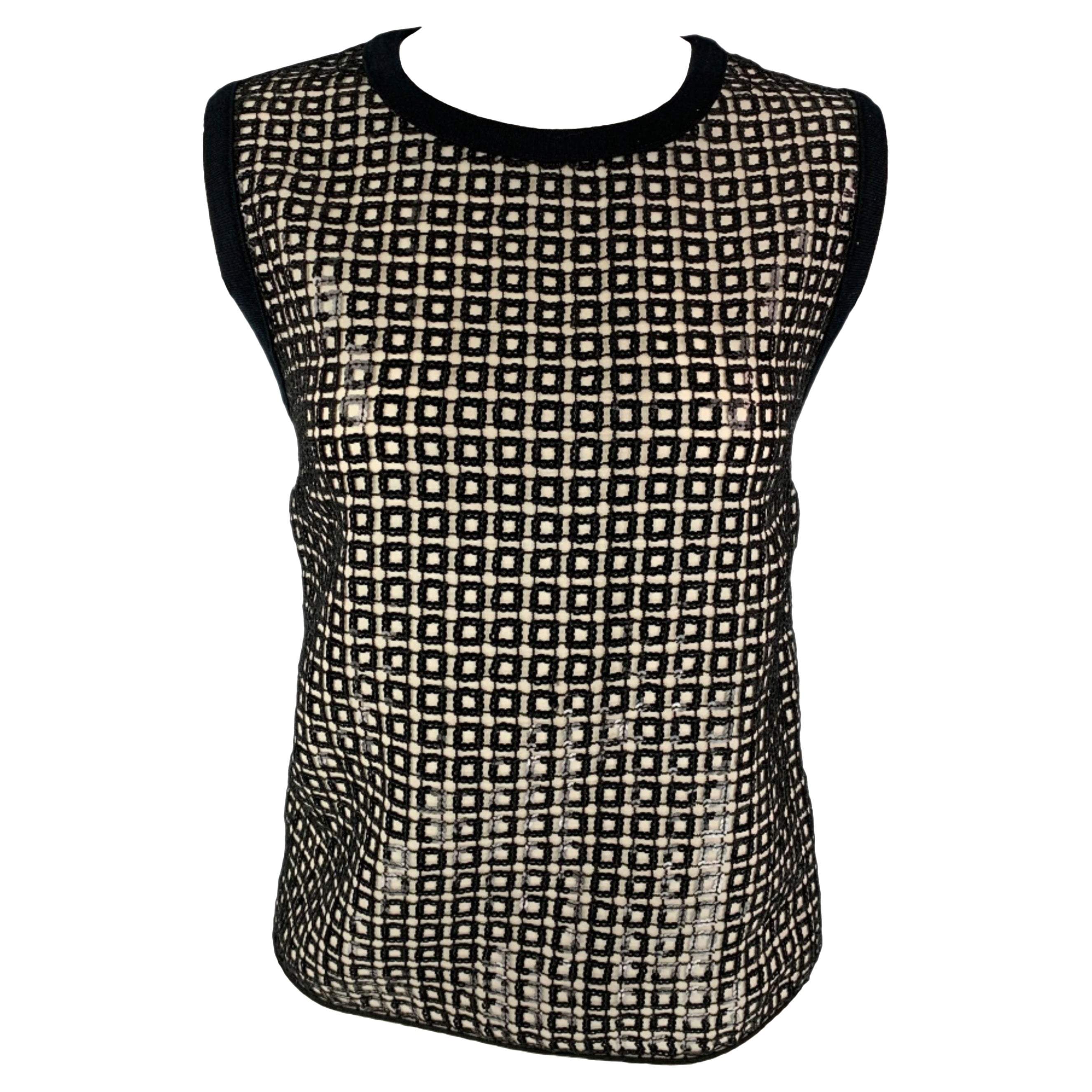 GIAMBATTISTA VALLI Size S Black Polyester Sequined Sleeveless Dress Top For Sale