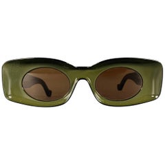LOEWE x PAULA'S IBIZA Schwarze dunkelgrüne Acetat-Sonnenbrille mit Farbblockmuster