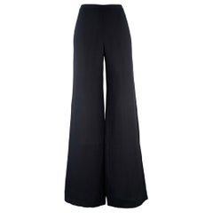 CALVIN KLEIN COLLECTION Size 8 Black Silk Blend Wide Leg Dress Pants