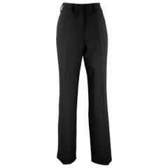 CALVIN KLEIN COLLECTION Size 8 Black Wool Wide Leg Dress Pants