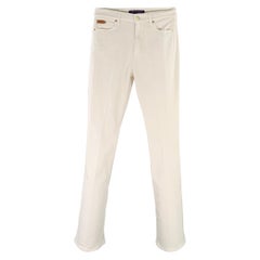 RALPH LAUREN Taille 29 - Jean à cinq poches en sergé blanc et coton mélangé