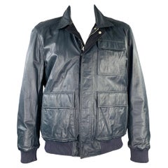 PORSCHE DESIGN - Veste réversible en cuir gris anthracite, taille L