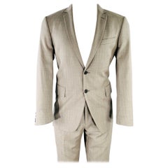 JOHN VARVATOS taille 40 en laine tissée grise à revers clouté