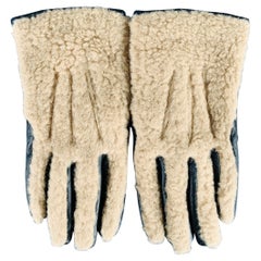 CARVEN Size 9 Tan Black Sheep Leather Alpaca Blend Gloves
