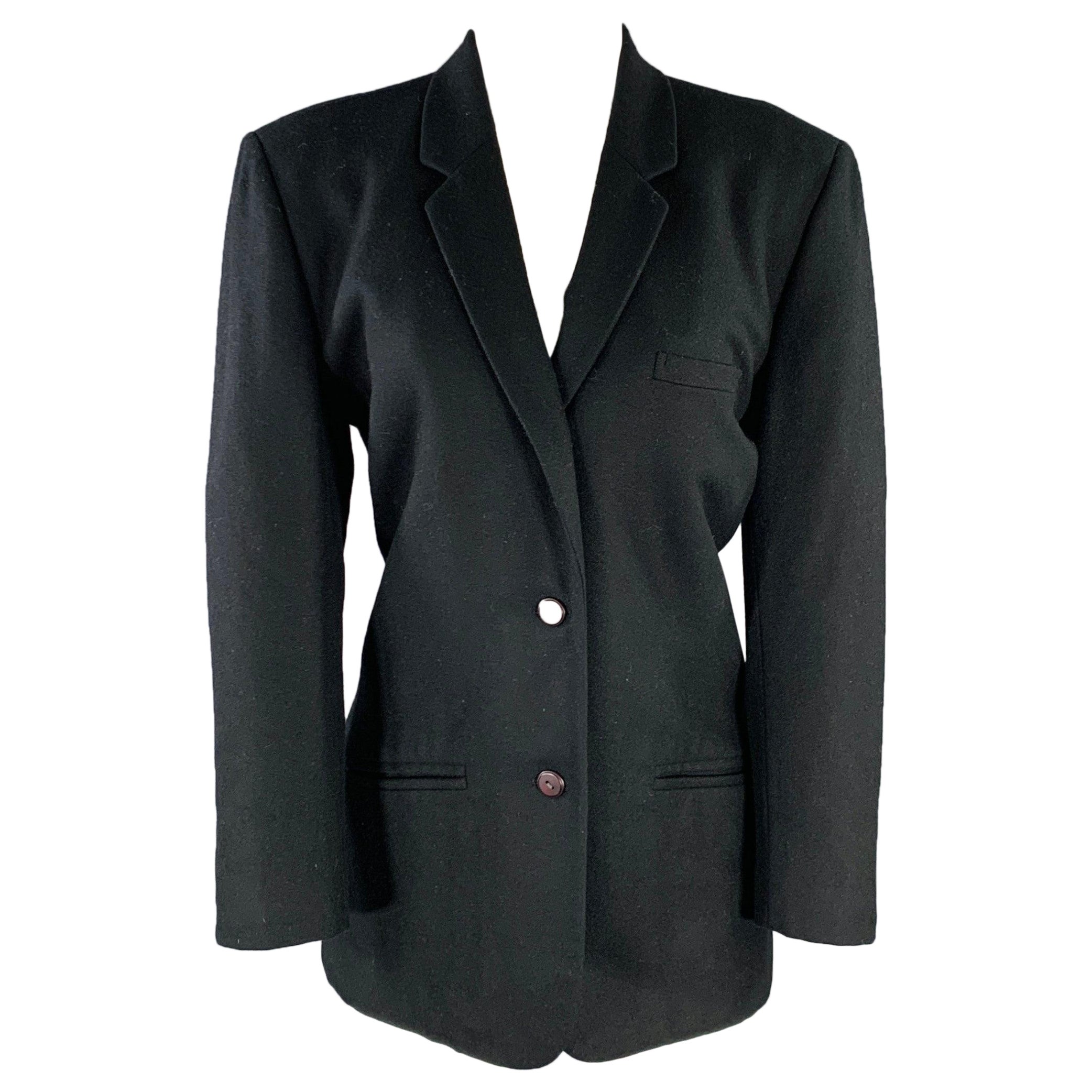 Issey Miyake Taglia M Giacca monopetto in misto lana nera Blazer