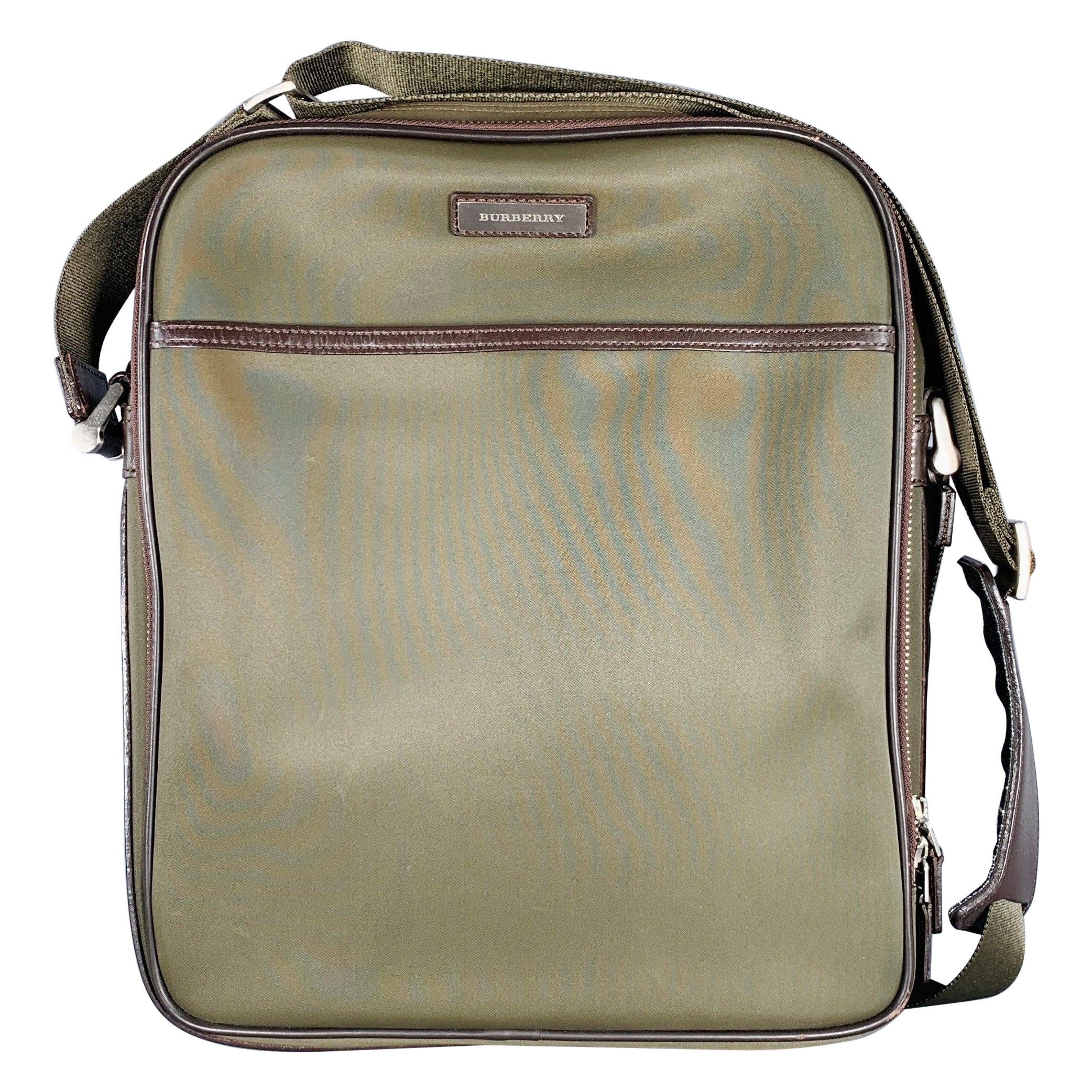 BURBERRY Bolso Crossbody Piel Nylon Oliva Marrón en venta