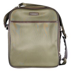 BURBERRY Brown Olive Nylon Leather Crossbody Bag