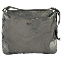 GUCCI Guccissima Black Embossed Nylon Leather Messenger Bag