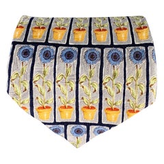 Cravatta in seta floreale blu-gialla di Ermenegildo Zegna