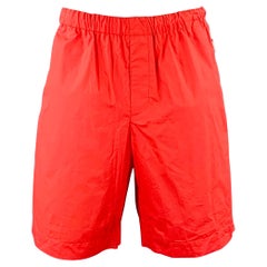 HELMUT LANG Size L Red Cotton Zip Pockets Shorts