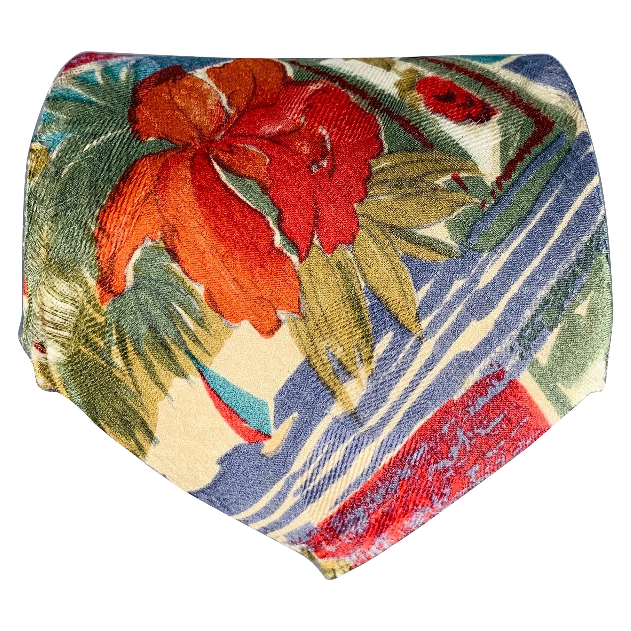 ERMENEGILDO ZEGNA Multi Color Floral Silk Tie