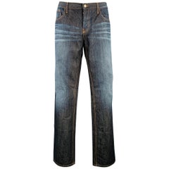 GUCCI Größe 40 Blau Indigo Kontraststich Streifenstich Baumwolle Skinny Fünf Taschen Jeans