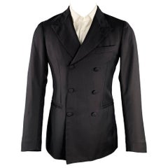 Dolce & Gabbana Taglia 38 Cappotto sportivo in lana nera con risvolto a punta