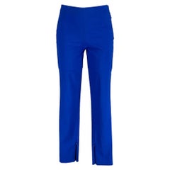 LA PERLA Size 2 Blue Cobalt Virgin Wool Blend Narrow leg Dress Pants