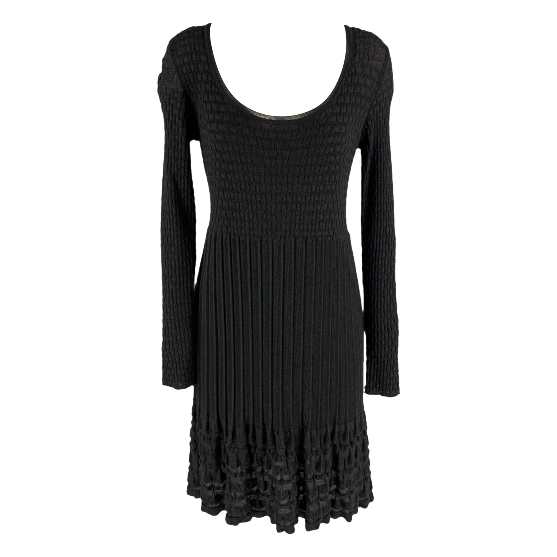 M MISSONI Talla 8 Vestido negro de punto de lana en línea A en venta
