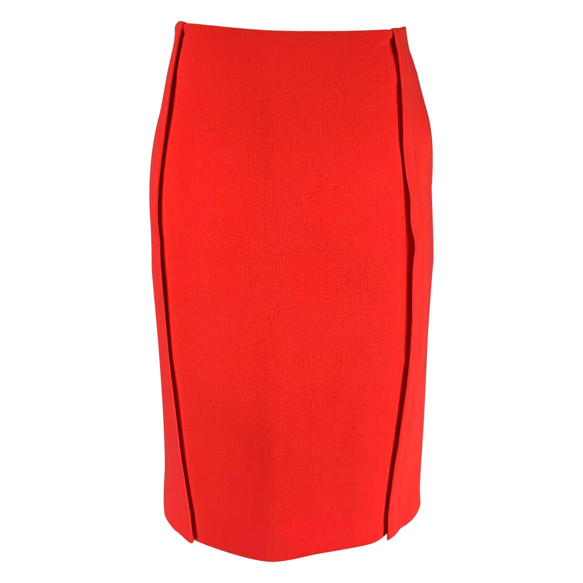 CALVIN KLEIN COLLECTION Talla 0 Falda lápiz naranja de crepé hasta la rodilla