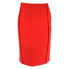 CALVIN KLEIN COLLECTION Talla 0 Falda lápiz naranja de crepé hasta la rodilla