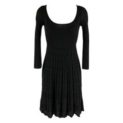 M. I. Missoni Taglia 6 Vestito in maglia nera con linea ad A