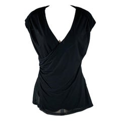 ETRO Größe 8 Schwarz Acetatmischung gerafftes Kleid Top