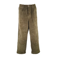 Kapital Size XL Olive Green Corduroy Cotton Button Fly Dress Pants