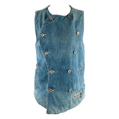 KAPITAL Size L Indigo Wash Denim Asymmetrical Vest