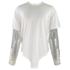 Burberry Taglia XS Pullover girocollo in cotone con abbellimenti bianchi