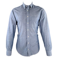 GITMAN BROS Size M Blue Oxford One Pocket Long Sleeve Shirt