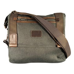 TUMI Sac messager en toile gris Brown