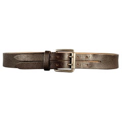 GUCCI Talla 40 Cinturón de cuero marrón plateado