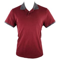 Moncler Taglia M Borgogna Grigio Polo con mezza abbottonatura bicolore