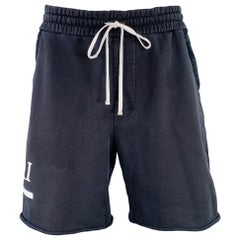 AMIRI Talla XL Negro Blanco Logotipo Pantalones cortos de algodón con cordón