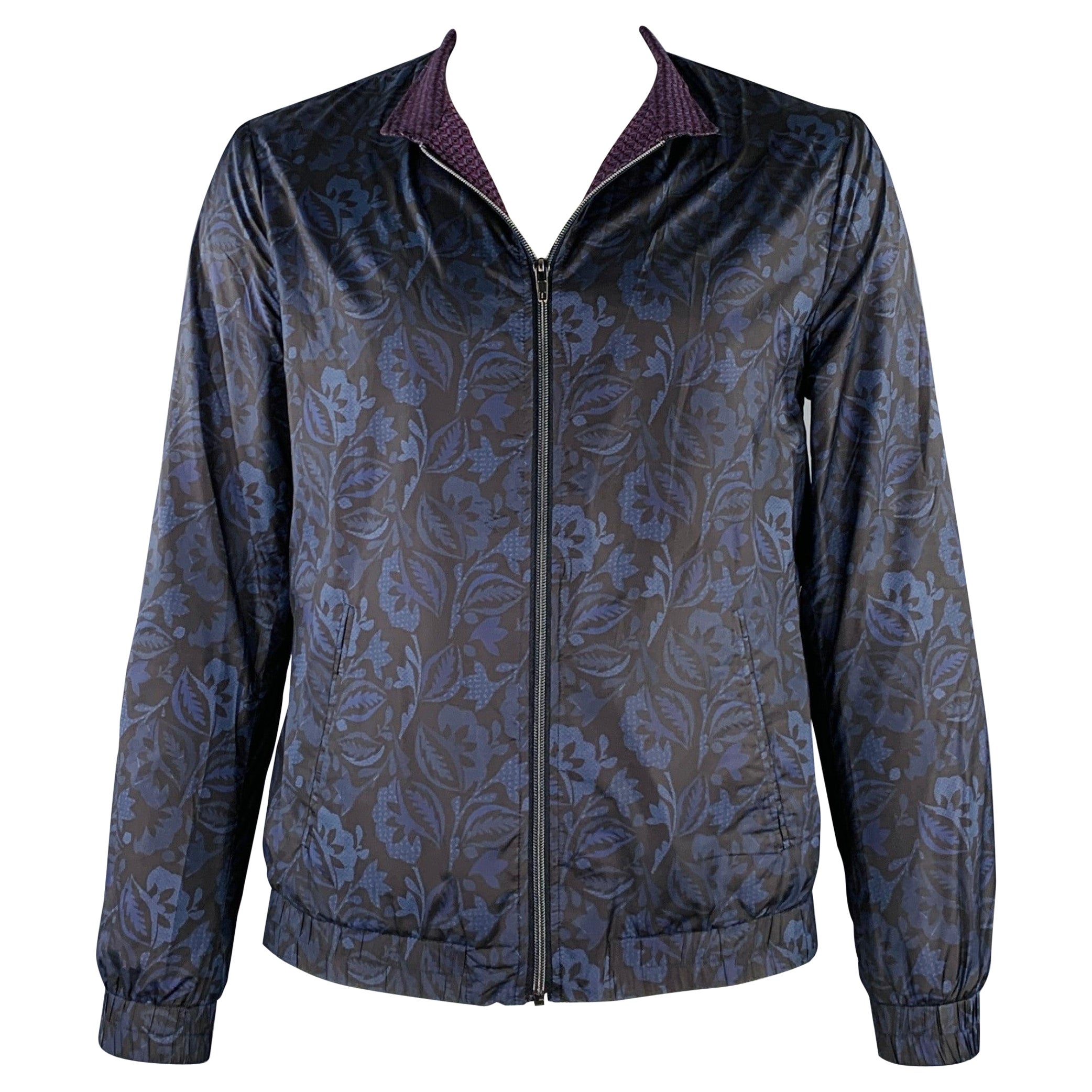 ETRO Giacca reversibile in poliestere multicolore blu-nero taglia L
