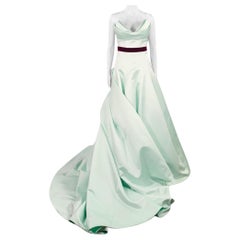 MONIQUE LHUILLIER trägerloses Abendkleid in Mint und Lila Größe 6