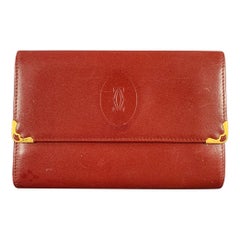 CARTIER Burgundy Logo Leather Wallet
