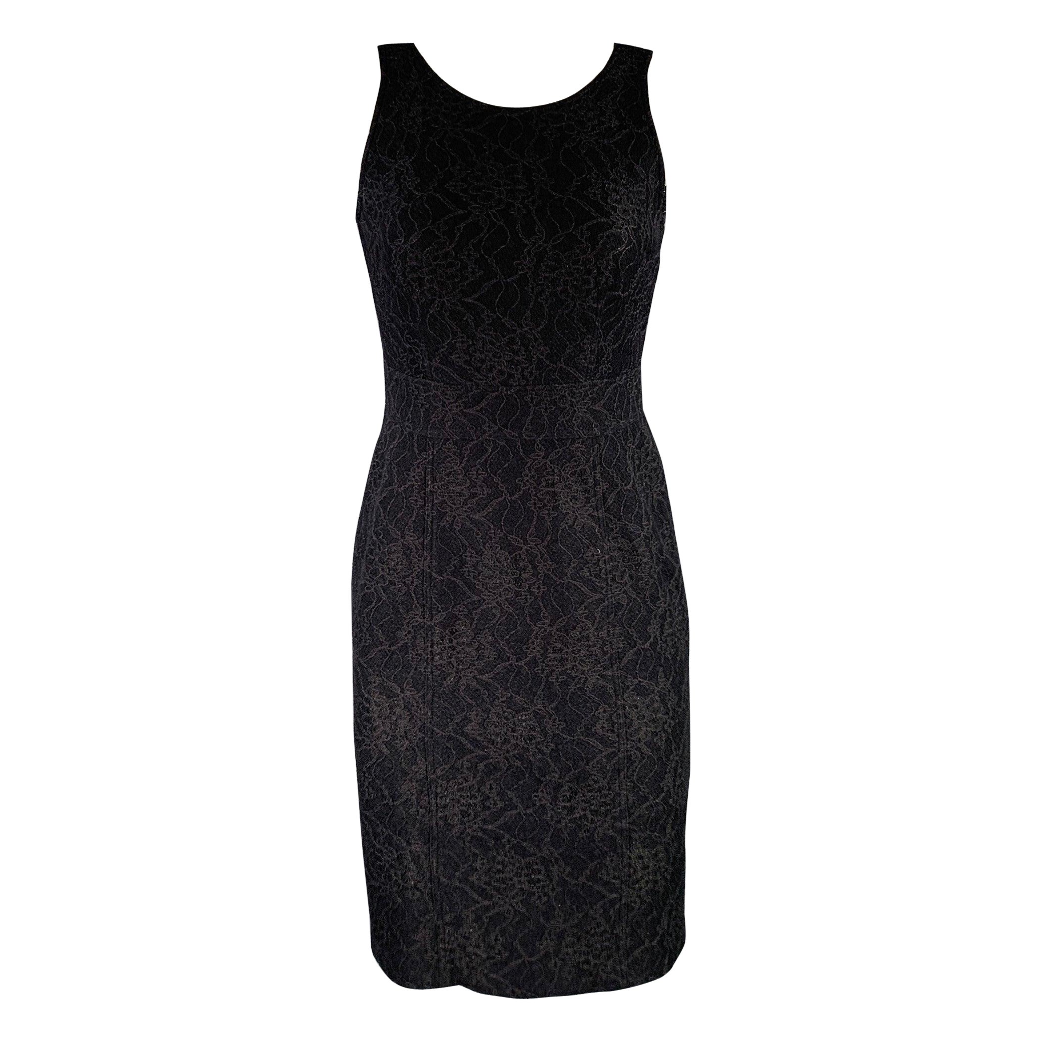 BURBERRY LONDON Size 4 Black Polyamide Blend Floral Sleeveless Cocktail Dress For Sale