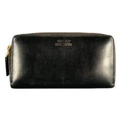 GUCCI Black Leather Zip Wallet