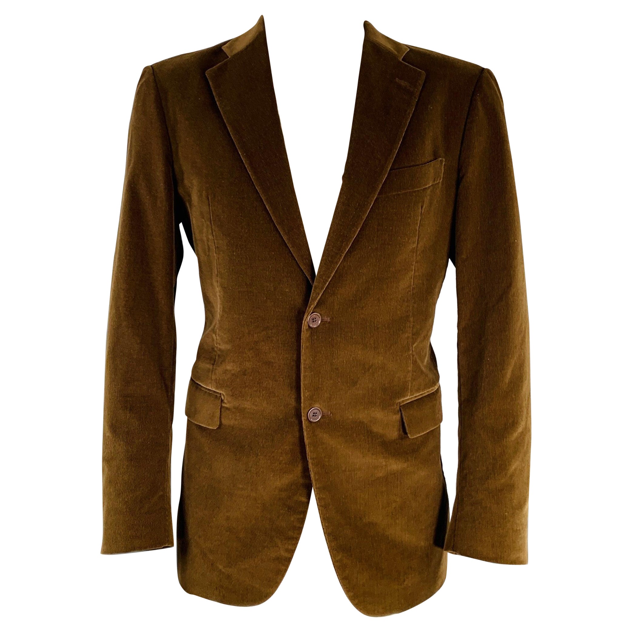 GIVENCHY Size 42 Brown Corduroy Cotton Notch Lapel Sport Coat