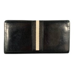 Bally Portafoglio in pelle nera a righe grigie