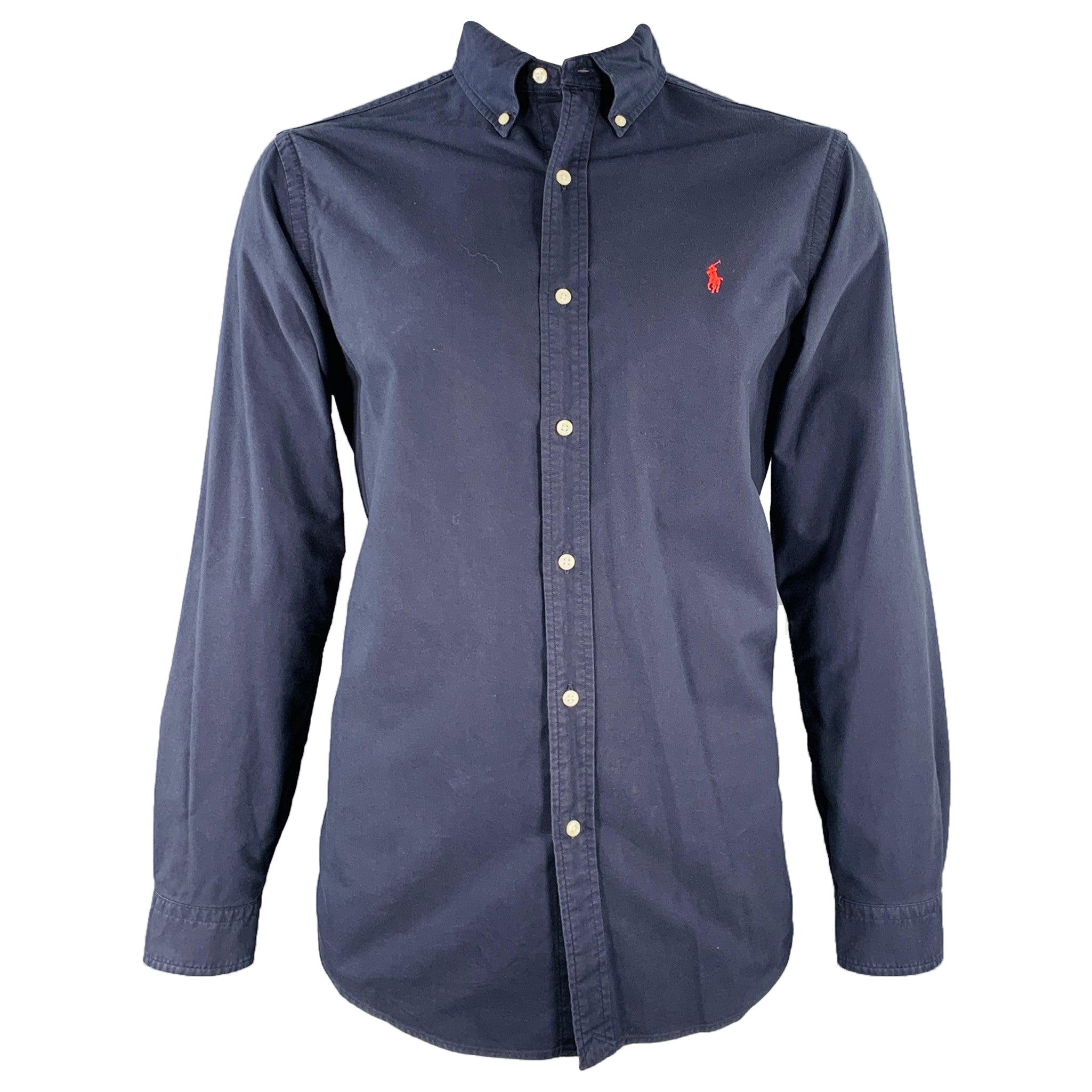 RALPH LAUREN - Camicia a maniche lunghe in cotone con bottoni, taglia L. in vendita