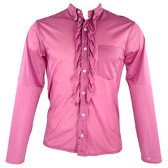 PRADA Size 38 Purple Lilac Ruffle One Pocket Long Sleeve Shirt