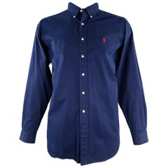 RALPH LAUREN Size XL Blake Navy Cotton Button Down Long Sleeve Shirt