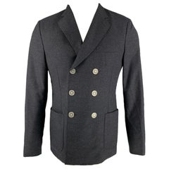 BAND OF OUTSIDERS Talla 40 Chaquetón de lana gris marengo con doble botonadura