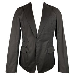 DSQUARED2 Size 40 Black Cotton Peak Lapel Sport Coat