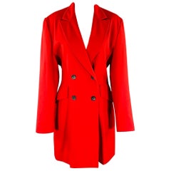 JOSEPH Taille 2 Manteau croisé en laine rouge