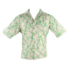 JOHN ELLIOTT Size XS Beige Green Abstract One Pocket Short Sleeve Shirt